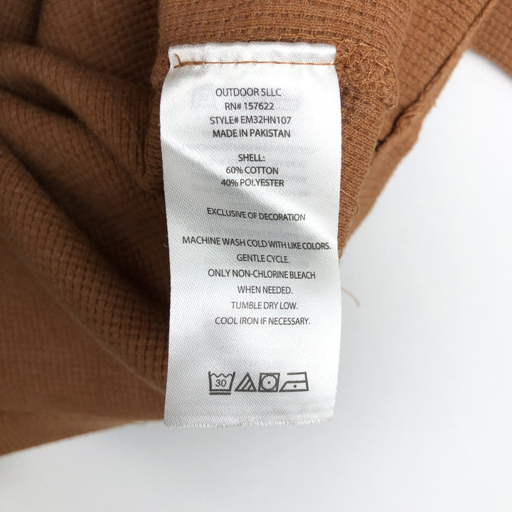 Eddie Bauer Men's Waffle Thermal Henley T-Shirt, Size XL cotton brown type Vintage Second Hand