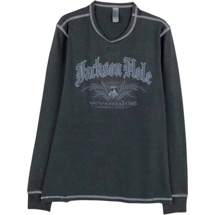 CANVAS Thermal Long-Sleeve T-Shirt, Men's Size M unclear black type Vintage Second Hand