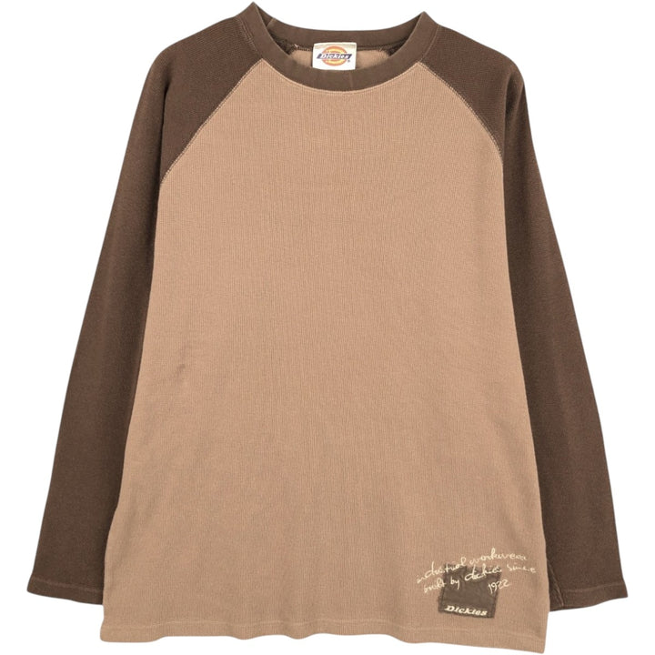 Dickies Thermal Long-Sleeve T-Shirt, Men's Size L cotton brown type Vintage Second Hand