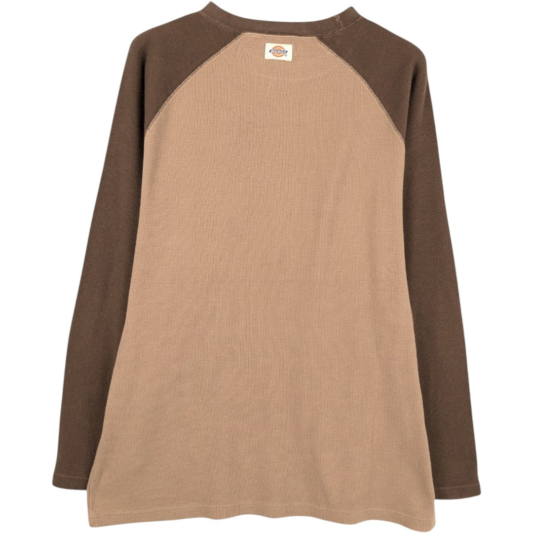 Dickies Thermal Long-Sleeve T-Shirt, Men's Size L cotton brown type Vintage Second Hand