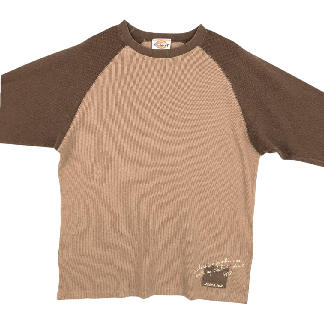 Dickies Thermal Long-Sleeve T-Shirt, Men's Size L cotton brown type Vintage Second Hand