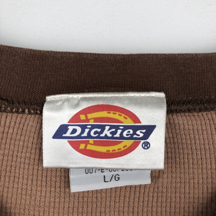 Dickies Thermal Long-Sleeve T-Shirt, Men's Size L cotton brown type Vintage Second Hand