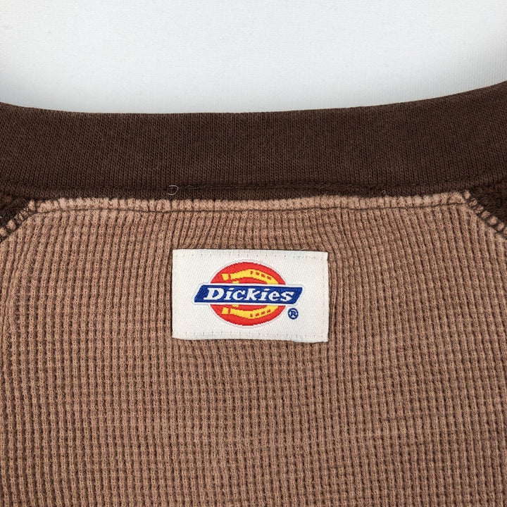 Dickies Thermal Long-Sleeve T-Shirt, Men's Size L cotton brown type Vintage Second Hand