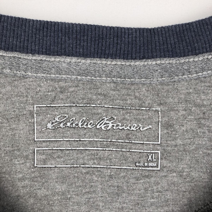 Eddie Bauer Men's Waffle Thermal Henley T-Shirt, Size XL cotton navy blue type Vintage Second Hand