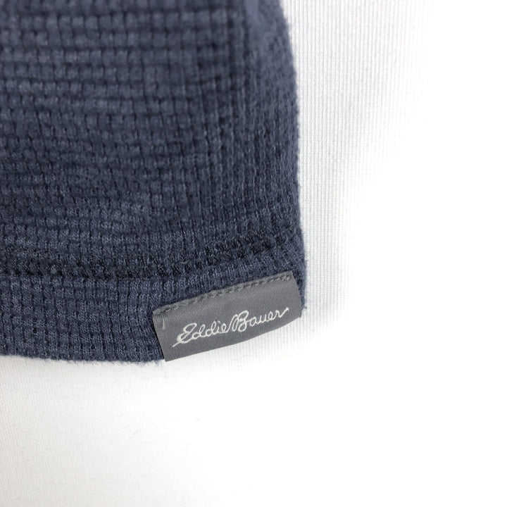 Eddie Bauer Men's Waffle Thermal Henley T-Shirt, Size XL cotton navy blue type Vintage Second Hand