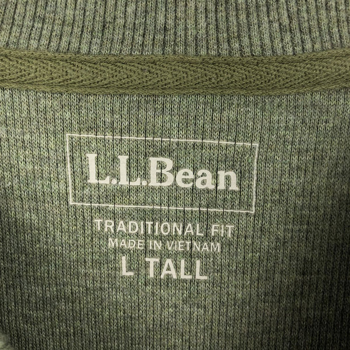 LLBean Men's Thermal Long Sleeve T-Shirt, Waffle, Size L cotton Khaki type sage green Vintage Second Hand