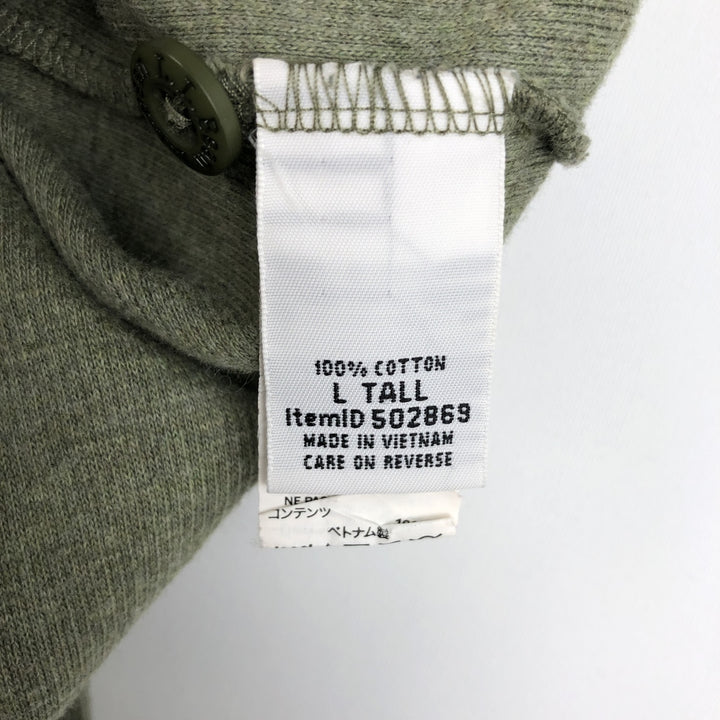 LLBean Men's Thermal Long Sleeve T-Shirt, Waffle, Size L cotton Khaki type sage green Vintage Second Hand