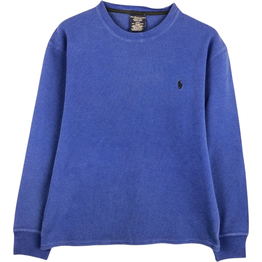 Ralph Lauren POLO RALPH LAUREN SLEEPWEAR Long-Sleeve T-Shirt (Men's Size M) cotton blue type Vintage Second Hand
