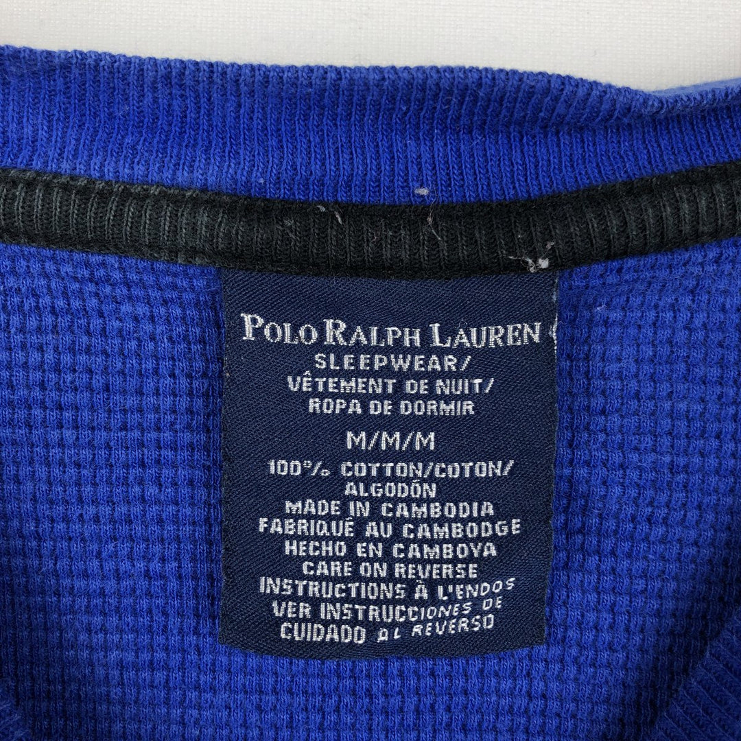 Ralph Lauren POLO RALPH LAUREN SLEEPWEAR Long-Sleeve T-Shirt (Men's Size M) cotton blue type Vintage Second Hand