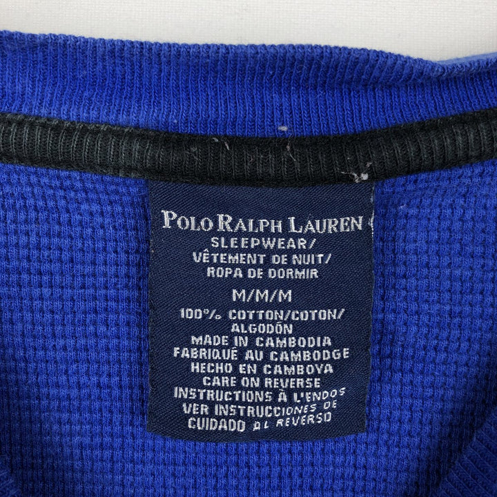 Ralph Lauren POLO RALPH LAUREN SLEEPWEAR Long-Sleeve T-Shirt (Men's Size M) cotton blue type Vintage Second Hand