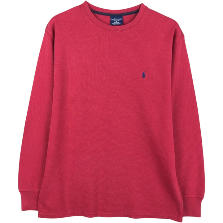 Ralph Lauren POLO RALPH LAUREN SLEEPWEAR Thermal Long T-shirt Waffle Men's M size cotton red type Vintage Second Hand