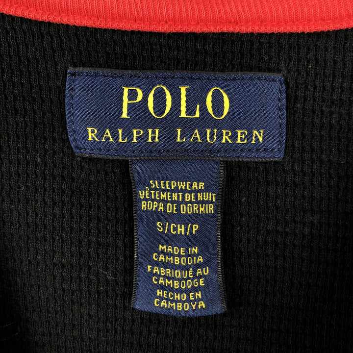 Ralph Lauren POLO RALPH LAUREN SLEEPWEAR Thermal Long T-Shirt, Waffle, Men's Size Small cotton black type Vintage Second Hand