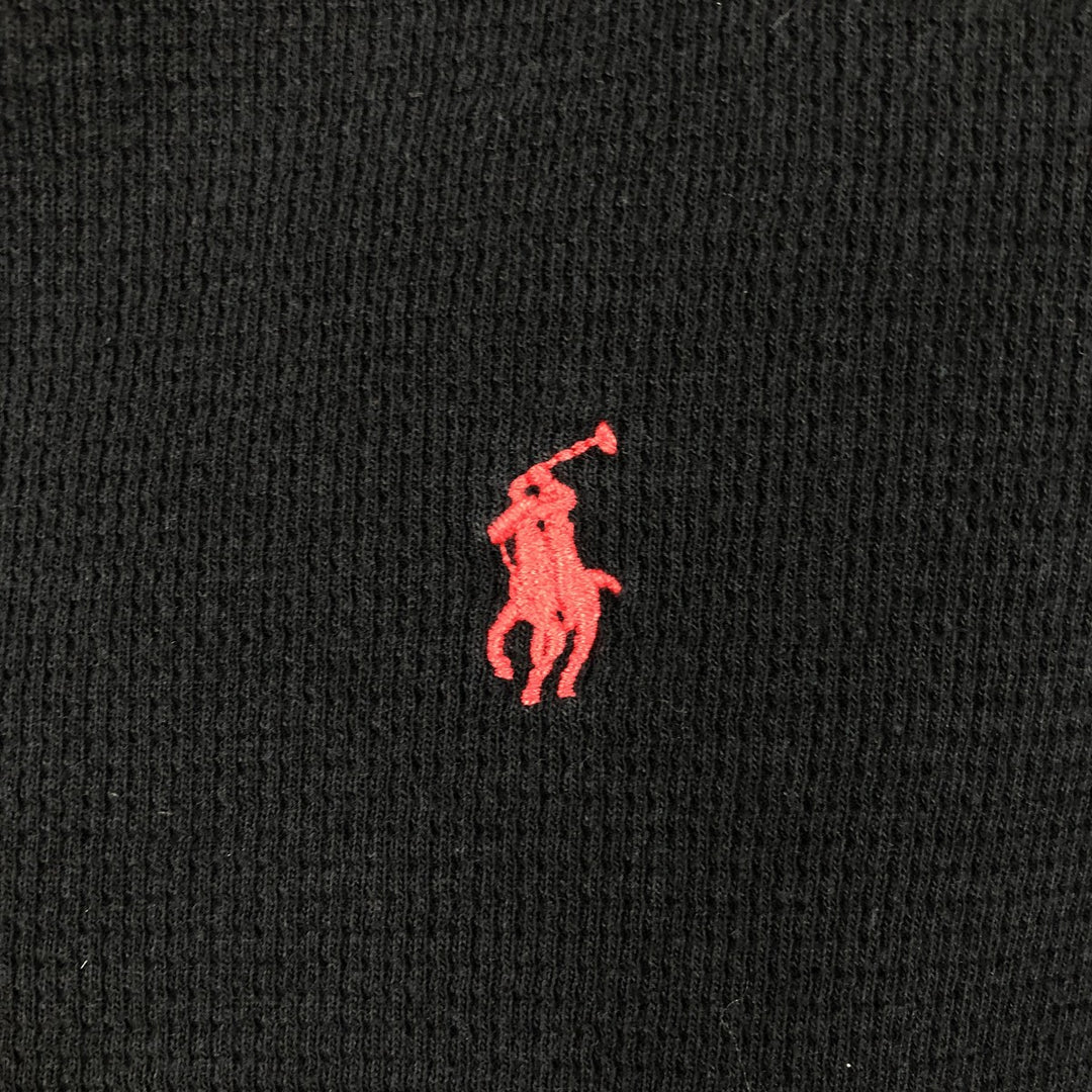 Ralph Lauren POLO RALPH LAUREN SLEEPWEAR Thermal Long T-Shirt, Waffle, Men's Size Small cotton black type Vintage Second Hand