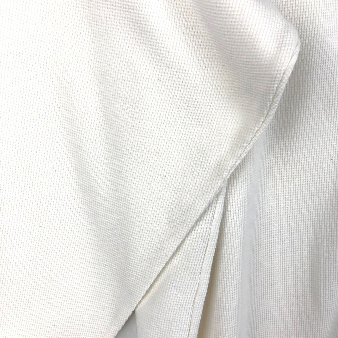 Ralph Lauren CHAPS Henley Neck Thermal Long-Sleeve T-Shirt (Waffle Knit) - Men's Size M (approx.) cotton white type Vintage Second Hand