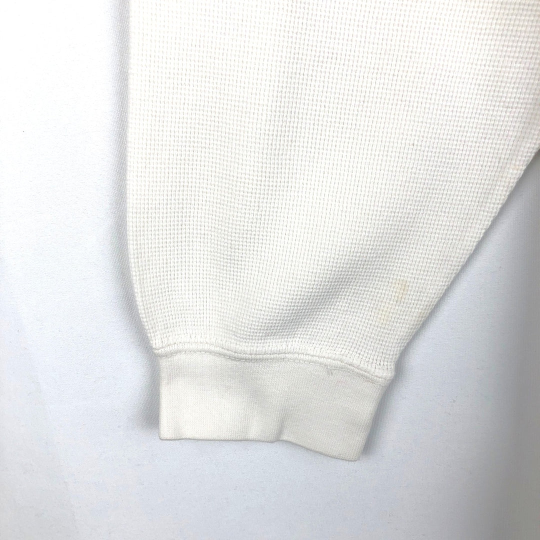 Ralph Lauren CHAPS Henley Neck Thermal Long-Sleeve T-Shirt (Waffle Knit) - Men's Size M (approx.) cotton white type Vintage Second Hand
