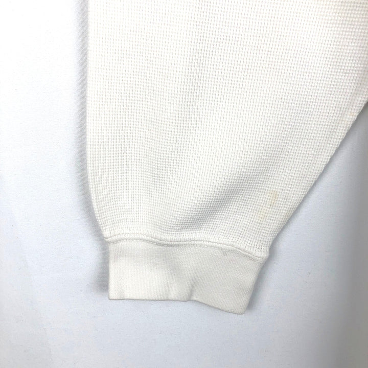 Ralph Lauren CHAPS Henley Neck Thermal Long-Sleeve T-Shirt (Waffle Knit) - Men's Size M (approx.) cotton white type Vintage Second Hand