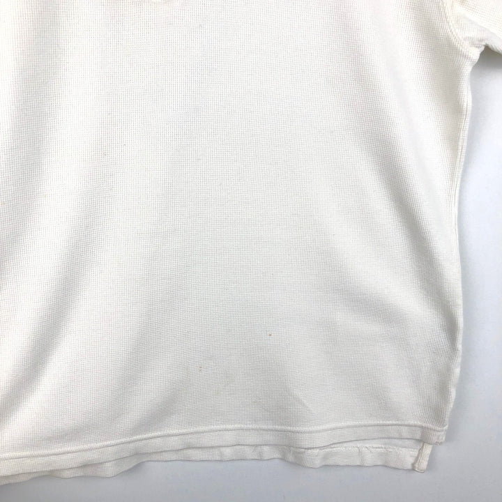 Ralph Lauren CHAPS Henley Neck Thermal Long-Sleeve T-Shirt (Waffle Knit) - Men's Size M (approx.) cotton white type Vintage Second Hand