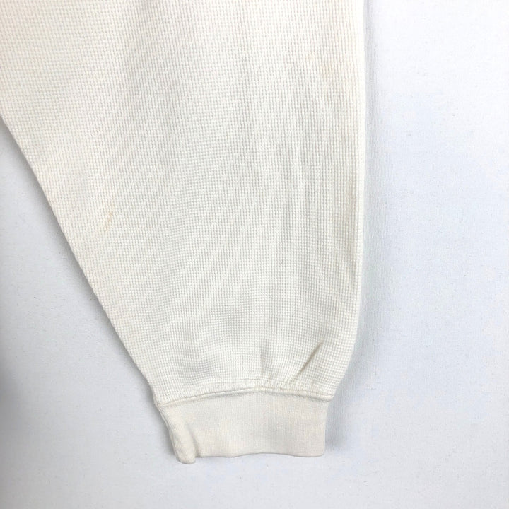 Ralph Lauren CHAPS Henley Neck Thermal Long-Sleeve T-Shirt (Waffle Knit) - Men's Size M (approx.) cotton white type Vintage Second Hand