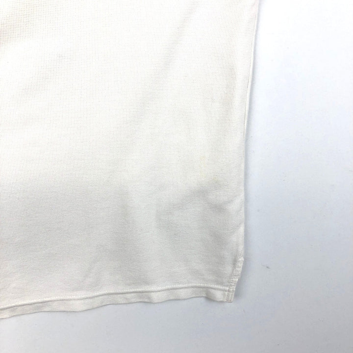 Ralph Lauren CHAPS Henley Neck Thermal Long-Sleeve T-Shirt (Waffle Knit) - Men's Size M (approx.) cotton white type Vintage Second Hand