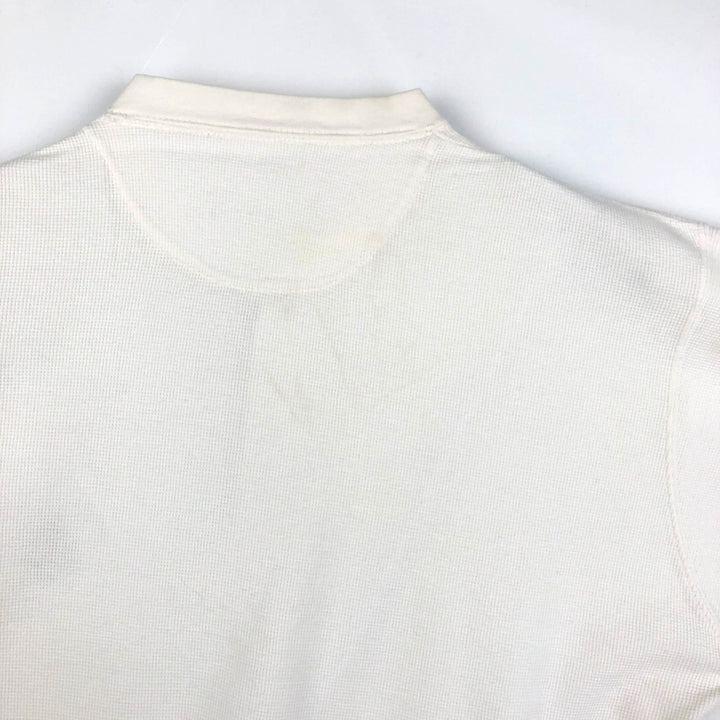 Ralph Lauren CHAPS Henley Neck Thermal Long-Sleeve T-Shirt (Waffle Knit) - Men's Size M (approx.) cotton white type Vintage Second Hand