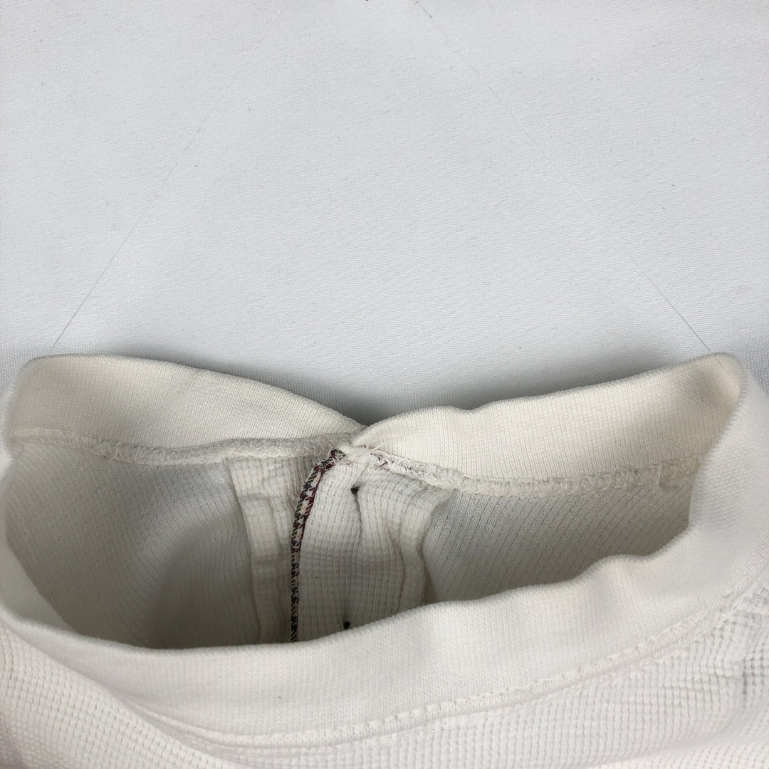Ralph Lauren CHAPS Henley Neck Thermal Long-Sleeve T-Shirt (Waffle Knit) - Men's Size M (approx.) cotton white type Vintage Second Hand