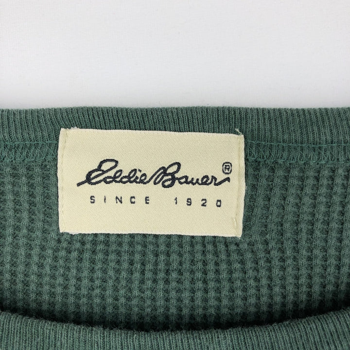 90'S Eddie Bauer Thermal Long-Sleeve T-Shirt, Men's XL (approx.), Vintage unclear green type Vintage Second Hand