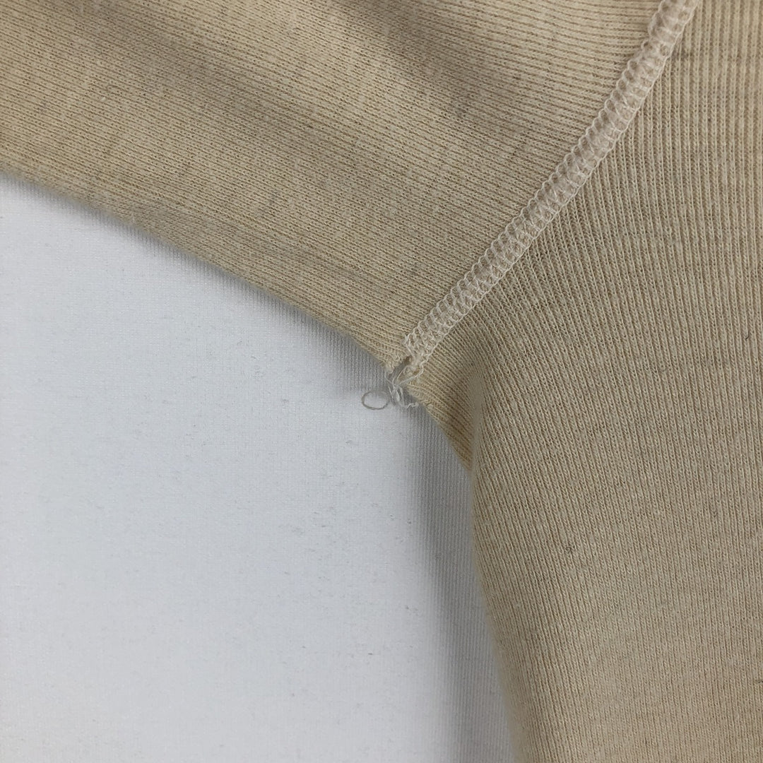 1960'S US Military Issue Henley Neck Military Thermal Long-Sleeve T-Shirt, Made in USA, Men's Size M (Equivalent), Vintage wool Beige type Vintage Second Hand