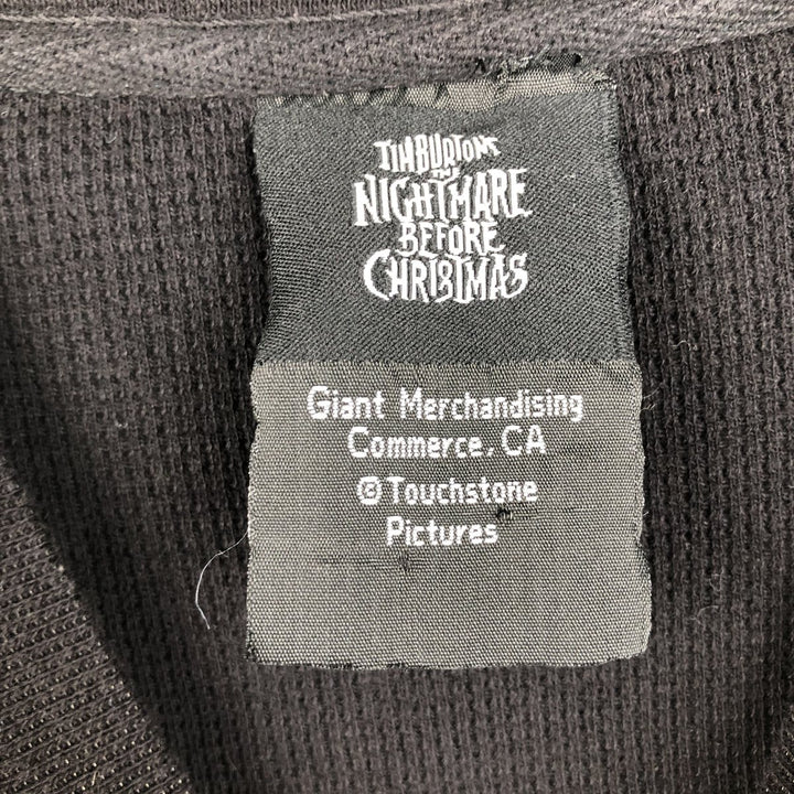 The Nightmare Before Christmas Character Thermal Long-Sleeve T-Shirt (Waffle Pattern) - Men's Size M (approx.) unclear black type Vintage Second Hand