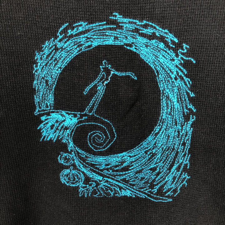 The Nightmare Before Christmas Character Thermal Long-Sleeve T-Shirt (Waffle Pattern) - Men's Size M (approx.) unclear black type Vintage Second Hand