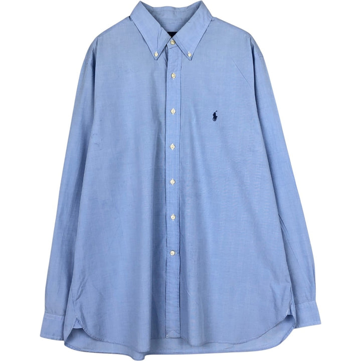 Ralph Lauren long sleeve button down check shirt, men's XL size cotton blue type Vintage Second Hand