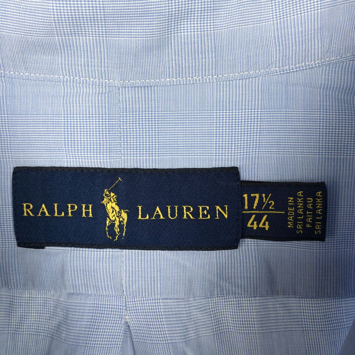 Ralph Lauren long sleeve button down check shirt, men's XL size cotton blue type Vintage Second Hand