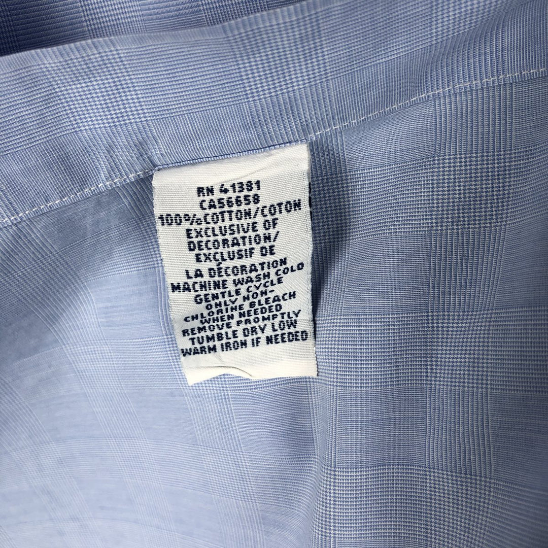 Ralph Lauren long sleeve button down check shirt, men's XL size cotton blue type Vintage Second Hand