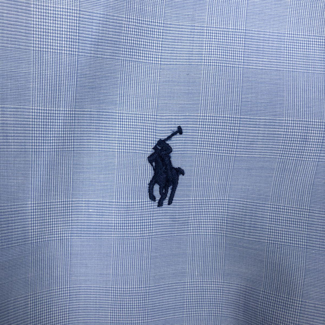 Ralph Lauren long sleeve button down check shirt, men's XL size cotton blue type Vintage Second Hand