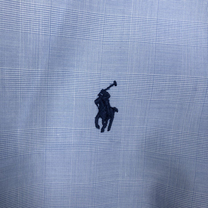Ralph Lauren long sleeve button down check shirt, men's XL size cotton blue type Vintage Second Hand