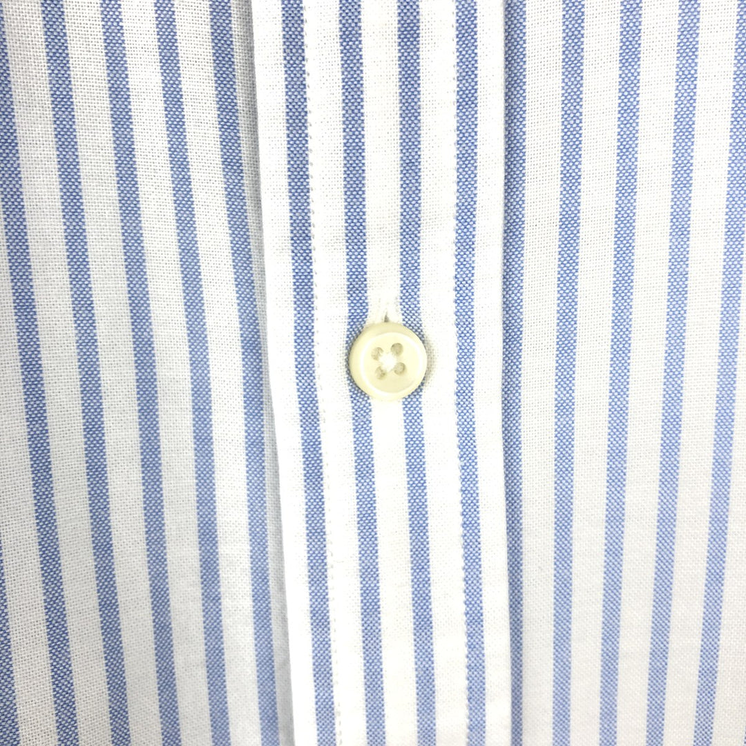 Ralph Lauren SLIM FIT Stripe Pattern Short-Sleeve Button-Down Shirt, Women's Size M (approx.) cotton Blue type light blue Vintage Second Hand