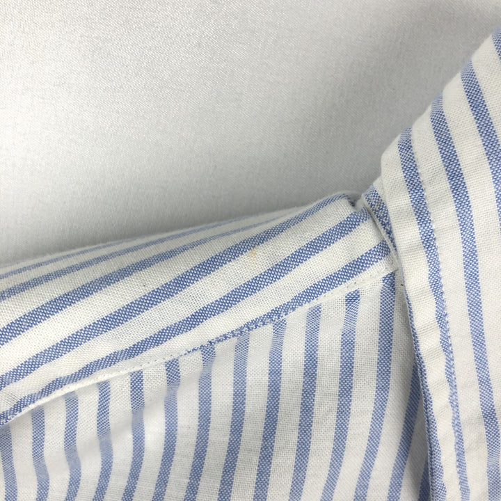 Ralph Lauren SLIM FIT Stripe Pattern Short-Sleeve Button-Down Shirt, Women's Size M (approx.) cotton Blue type light blue Vintage Second Hand