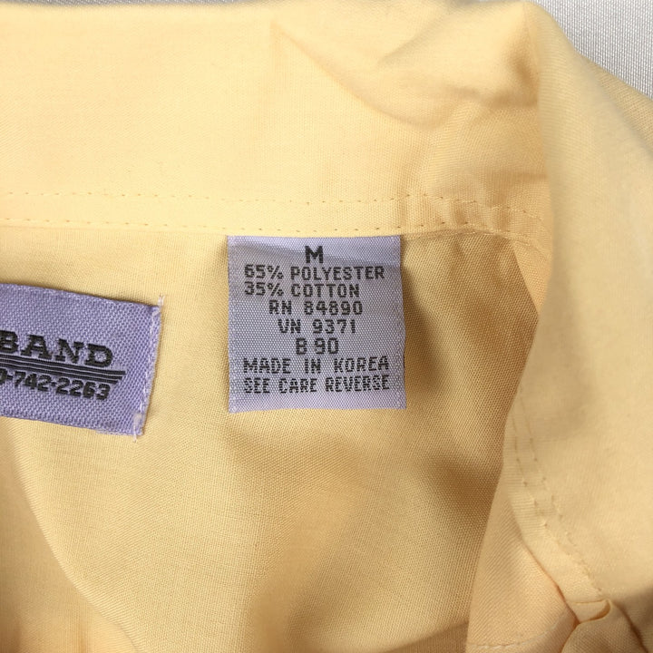 HABAND Short-Sleeve Open-Collar Mexican Shirt, Cuban Shirt, Boxy Shirt, Women's Size M (approx.) polyester yellow type Vintage Second Hand