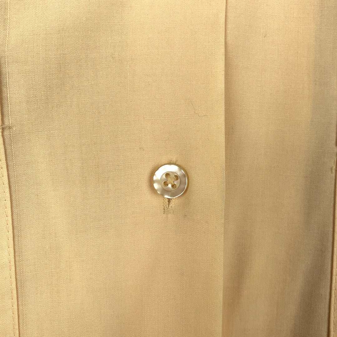 HABAND Short-Sleeve Open-Collar Mexican Shirt, Cuban Shirt, Boxy Shirt, Women's Size M (approx.) polyester yellow type Vintage Second Hand