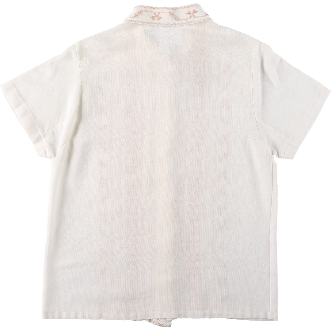 90'S Aho Poi Mexican Shirt, Cuban Shirt, Boxy Shirt, Women's Size S (Equivalent), Vintage unclear white type Vintage Second Hand