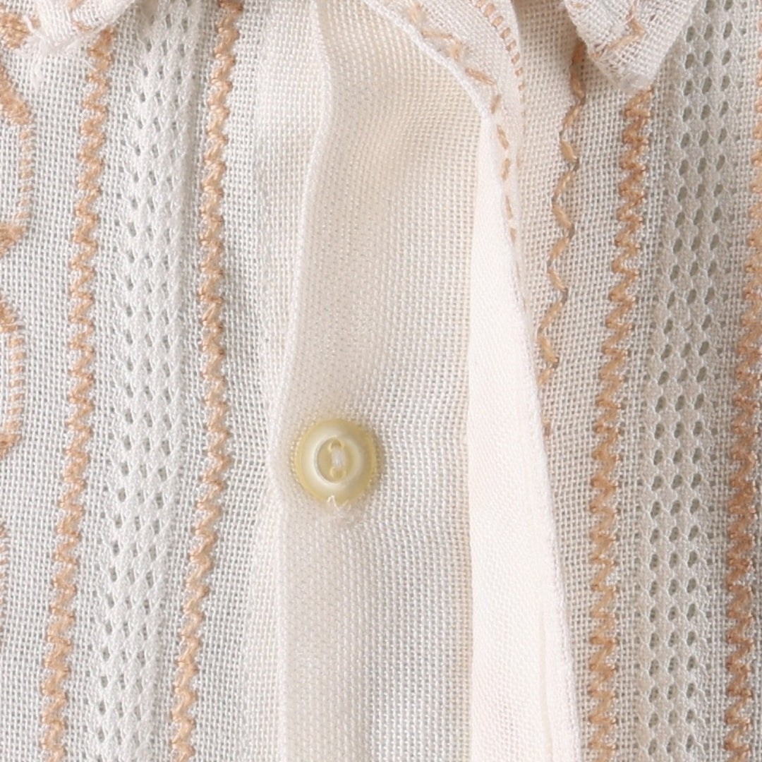 90'S Aho Poi Mexican Shirt, Cuban Shirt, Boxy Shirt, Women's Size S (Equivalent), Vintage unclear white type Vintage Second Hand