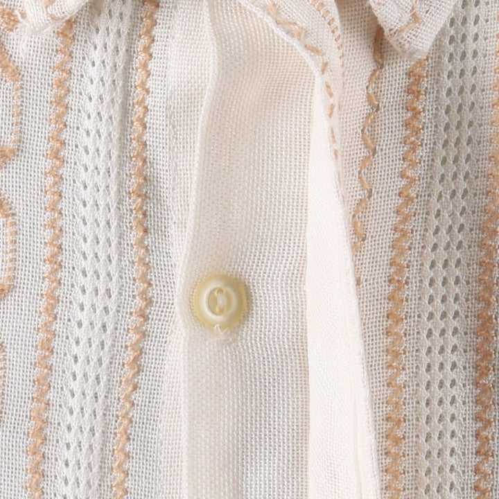 90'S Aho Poi Mexican Shirt, Cuban Shirt, Boxy Shirt, Women's Size S (Equivalent), Vintage unclear white type Vintage Second Hand