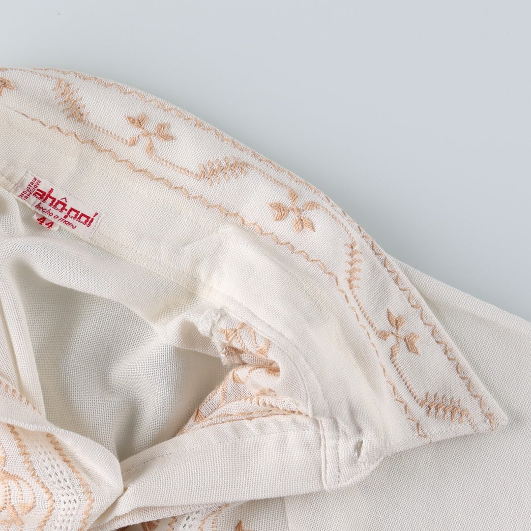 90'S Aho Poi Mexican Shirt, Cuban Shirt, Boxy Shirt, Women's Size S (Equivalent), Vintage unclear white type Vintage Second Hand