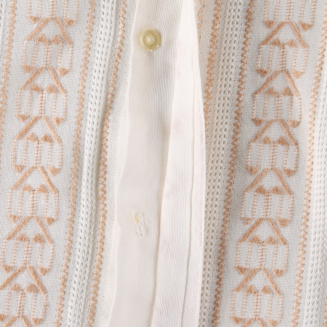 90'S Aho Poi Mexican Shirt, Cuban Shirt, Boxy Shirt, Women's Size S (Equivalent), Vintage unclear white type Vintage Second Hand