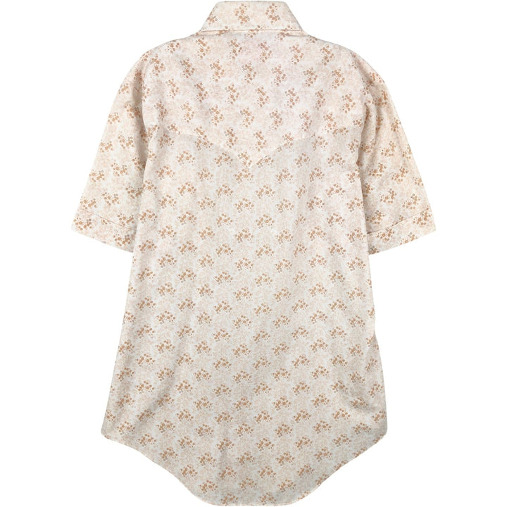 1970'S MILLER Floral Print Short-Sleeved Western Shirt, Women's Size M (Equivalent), Vintage unclear white type Vintage Second Hand