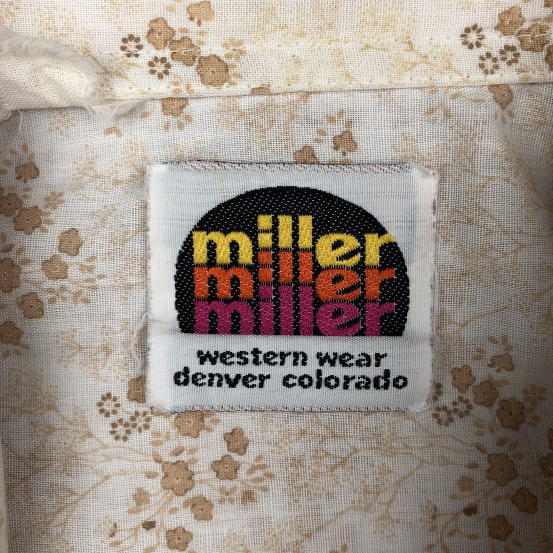 1970'S MILLER Floral Print Short-Sleeved Western Shirt, Women's Size M (Equivalent), Vintage unclear white type Vintage Second Hand