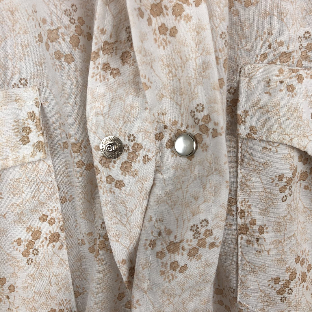 1970'S MILLER Floral Print Short-Sleeved Western Shirt, Women's Size M (Equivalent), Vintage unclear white type Vintage Second Hand