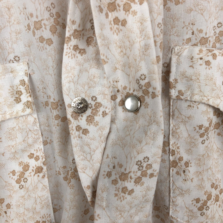 1970'S MILLER Floral Print Short-Sleeved Western Shirt, Women's Size M (Equivalent), Vintage unclear white type Vintage Second Hand