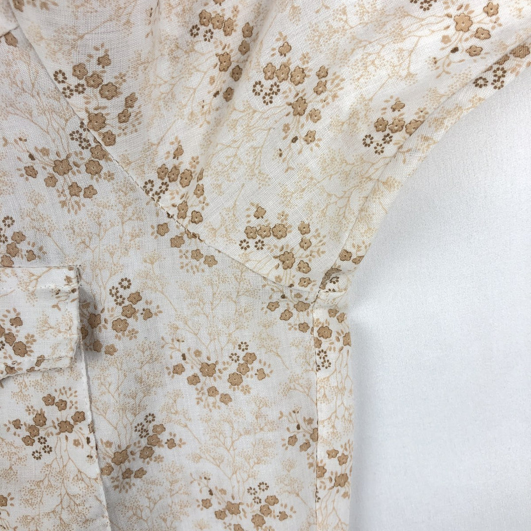 1970'S MILLER Floral Print Short-Sleeved Western Shirt, Women's Size M (Equivalent), Vintage unclear white type Vintage Second Hand