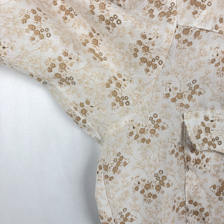 1970'S MILLER Floral Print Short-Sleeved Western Shirt, Women's Size M (Equivalent), Vintage unclear white type Vintage Second Hand