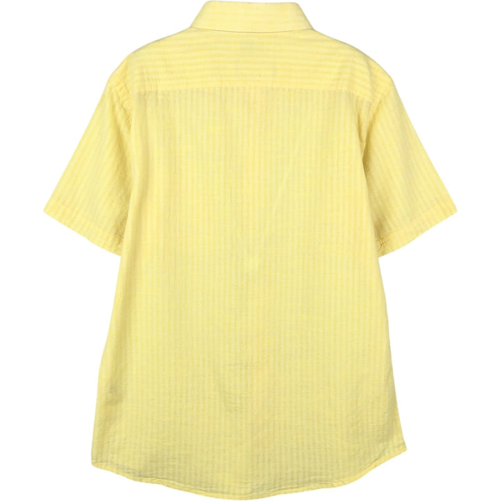 Fabindia Short-Sleeve Cotton Striped Shirt, Women's Size M (approx.) cotton yellow type Vintage Second Hand